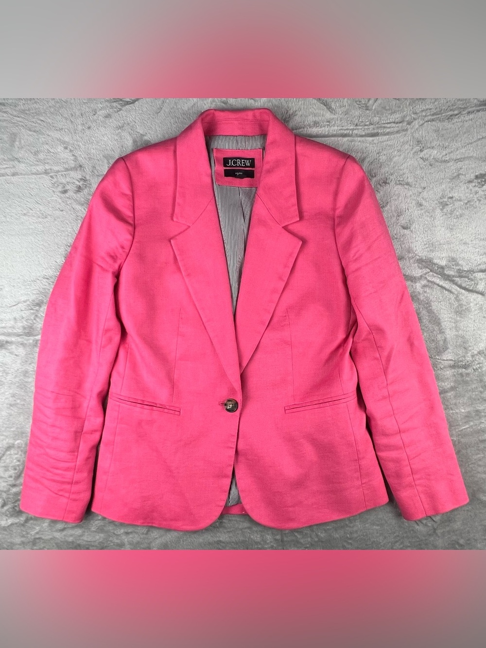 J Crew Parke Blazer Womens Size 4 Pink Linen Stretch Office Career Preppy